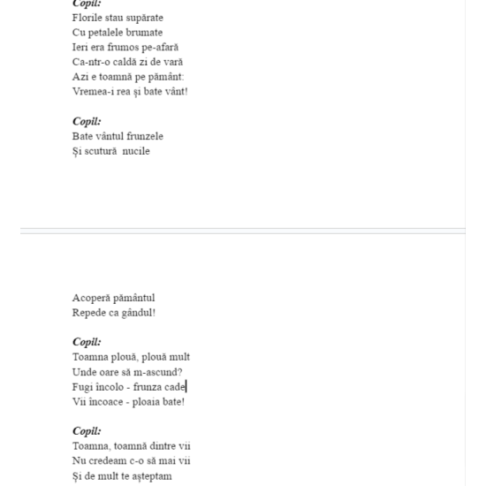Scenariu „Darurile Toamnei” (4-5 ani)